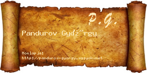 Pandurov György névjegykártya