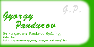 gyorgy pandurov business card